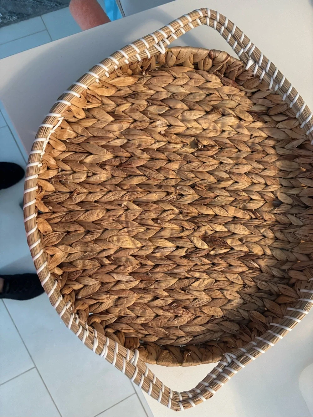 Natural Seagrass Woven Basket tray - Brown